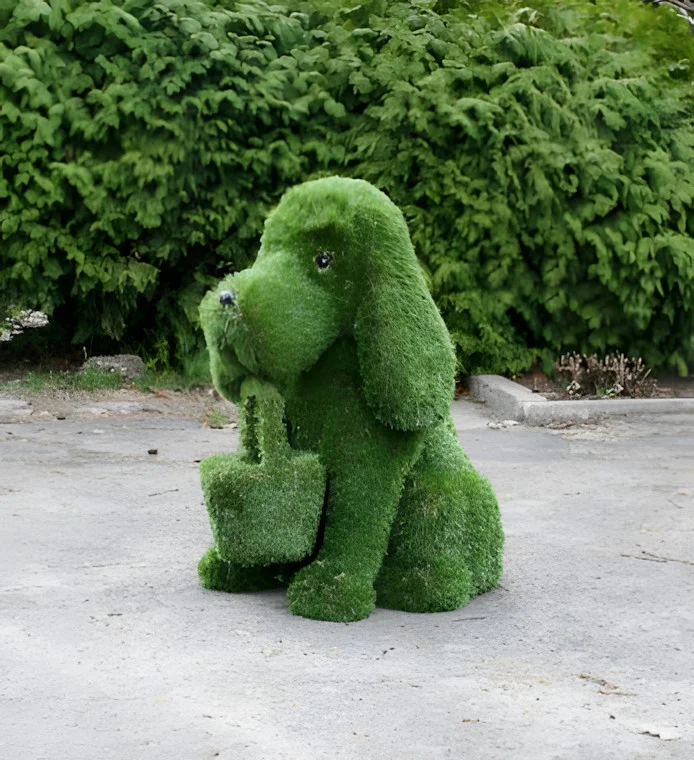 Топіар фігура “Собачка з кошиком” під квіти