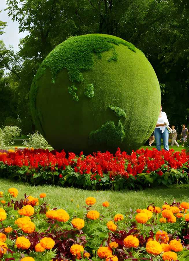 Топіар арт-об’єкт «Зелена планета» садово-паркова фігура